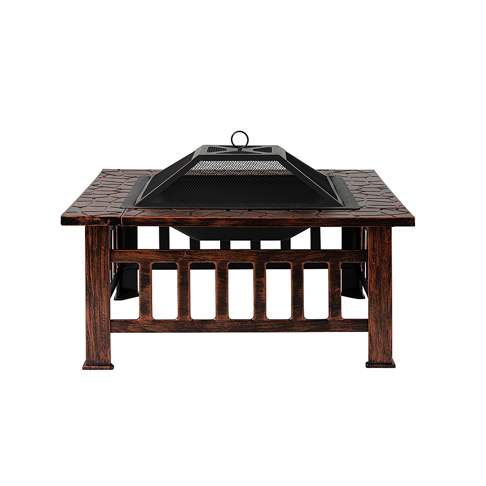Fire Sense - Foxdale Square Wood-Burning Fire Pit - Brushed Bronze_8