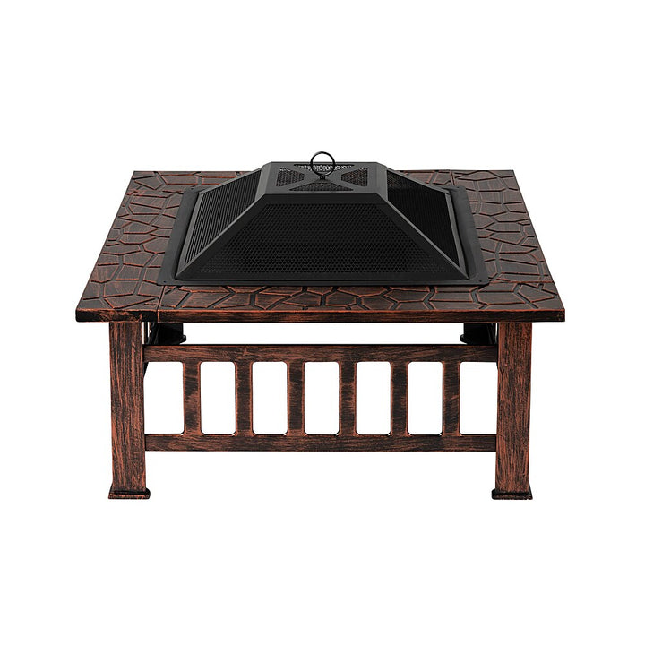 Fire Sense - Foxdale Square Wood-Burning Fire Pit - Brushed Bronze_9