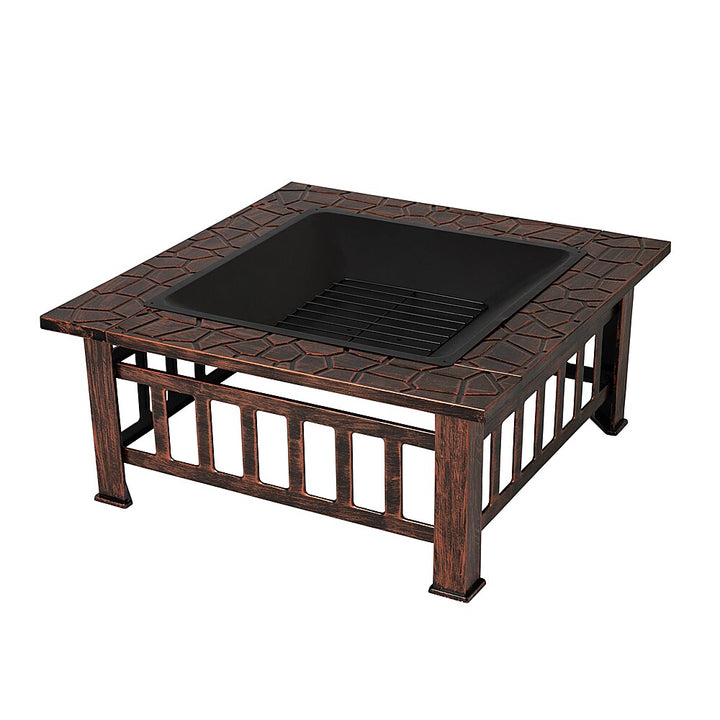 Fire Sense - Foxdale Square Wood-Burning Fire Pit - Brushed Bronze_5