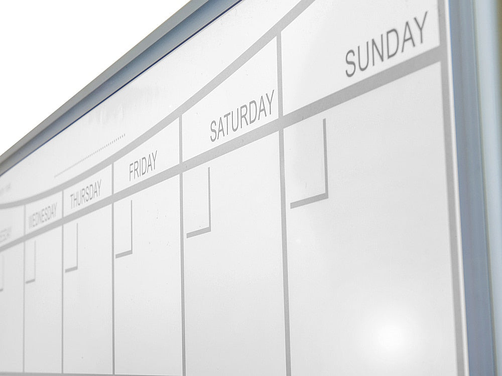 Floortex - Viztex Lacquered Steel Magnetic Monthly Planner Dry Erase Board with an Aluminum Frame 36" x 24" - White_3