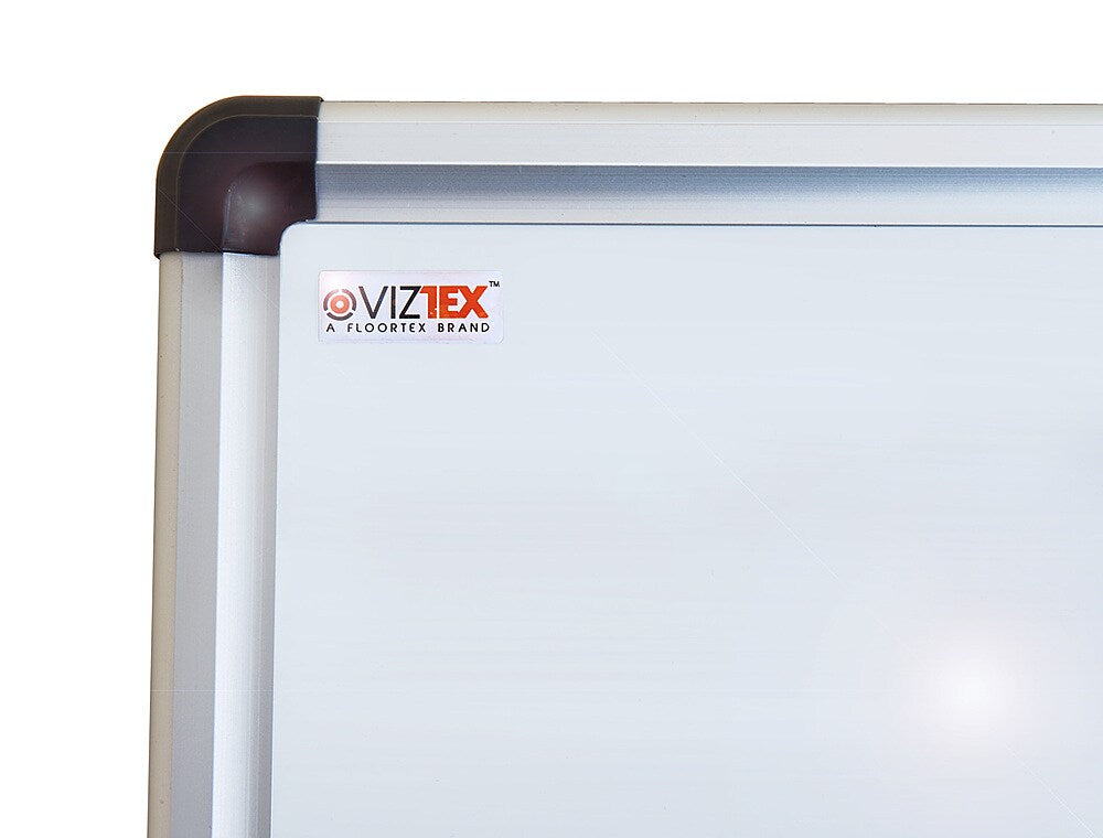 Floortex - Viztex Porcelain Magnetic Dry Erase Board with an Aluminum Frame - 48" x 36" - White_5