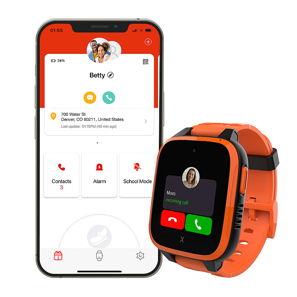 XGO3 42mm Kids Smartwatch Cell Phone with GPS - Includes Xplora Connect SIM Card - Orange_6