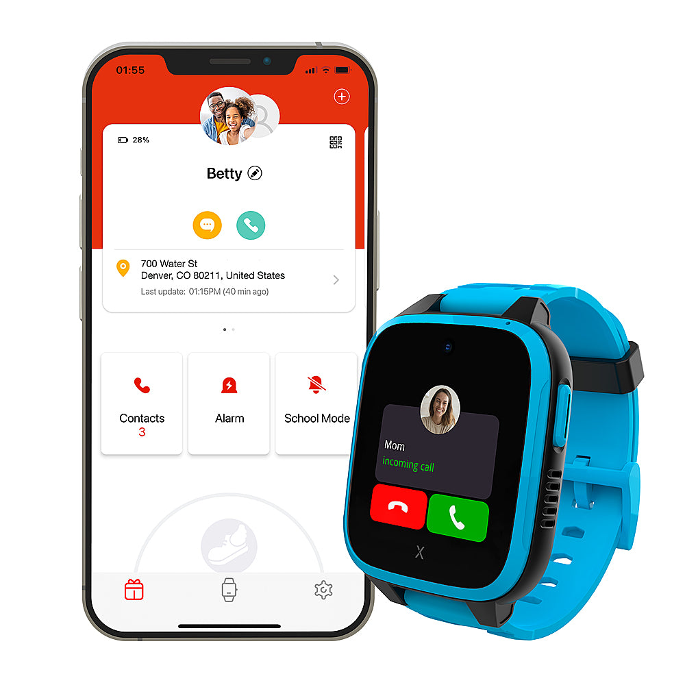 XGO3 42mm Kids Smartwatch Cell Phone with GPS - Includes Xplora Connect SIM Card - Blue_5