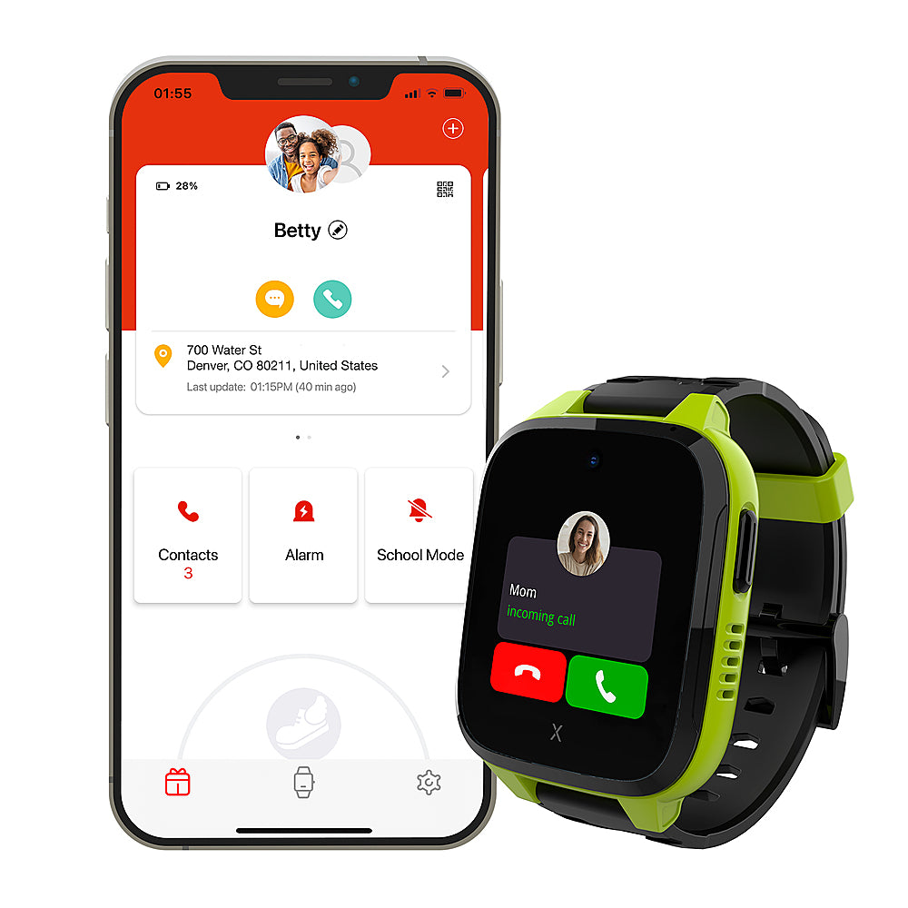XGO3 42mm Kids Smartwatch Cell Phone with GPS - Includes Xplora Connect SIM Card - Green_5