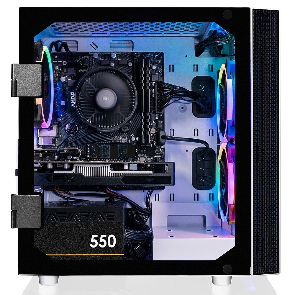 CLX - SET Gaming Desktop - AMD Ryzen 5 5600 - 16GB Memory - Radeon RX 6400 - 1TB M.2 NVMe SSD - White_1