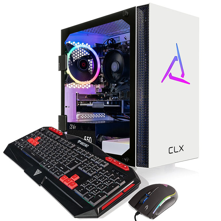 CLX - SET Gaming Desktop - AMD Ryzen 5 5600 - 16GB Memory - Radeon RX 6400 - 1TB M.2 NVMe SSD - White_5