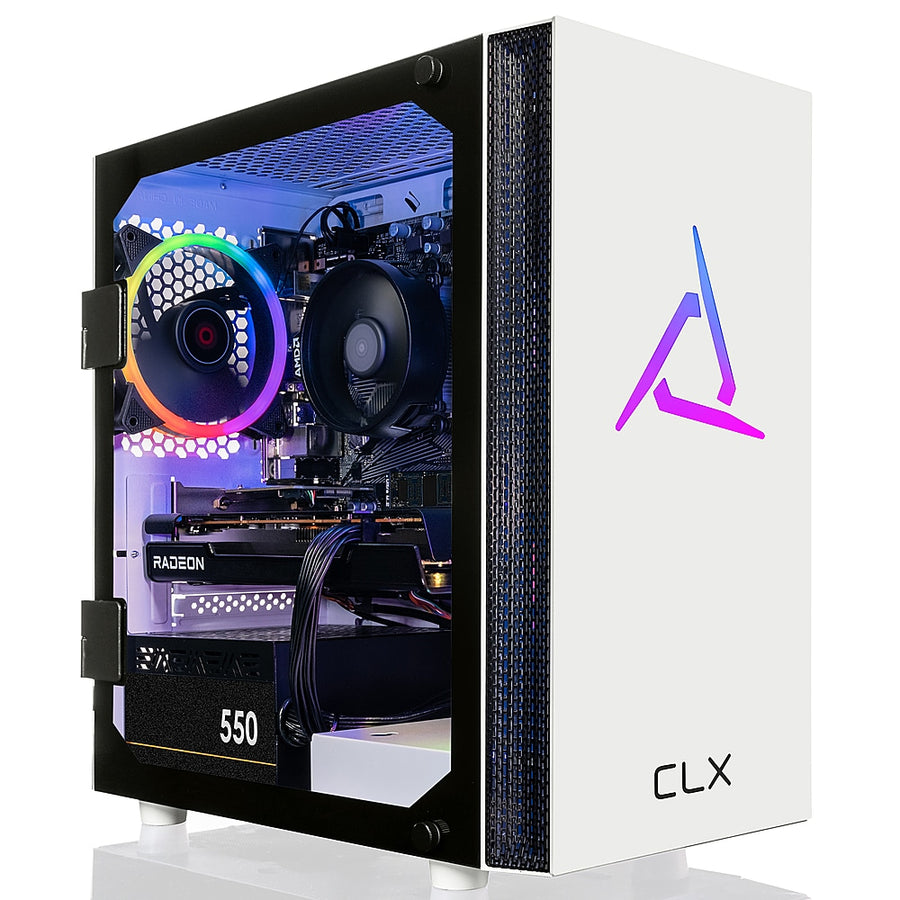 CLX - SET Gaming Desktop - AMD Ryzen 5 5600 - 16GB Memory - Radeon RX 6500 XT - 1TB M.2 NVMe SSD - White_0