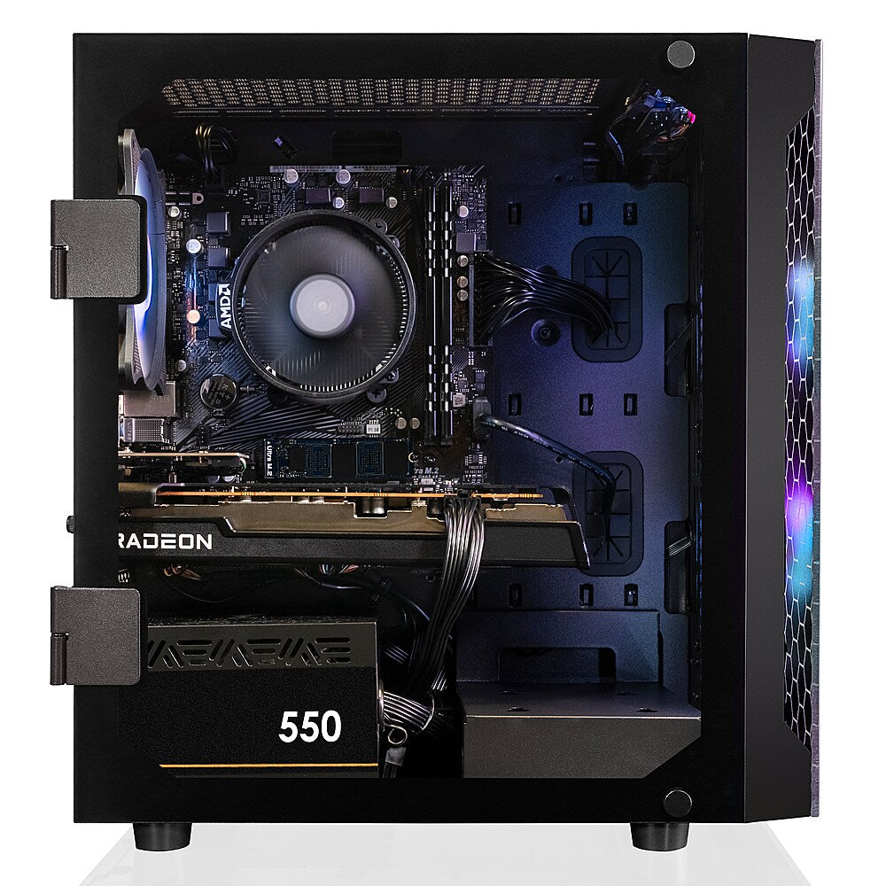 CLX - SET Gaming Desktop - AMD Ryzen 5 5600 - 16GB Memory - Radeon RX 6600 - 500GB M.2 NVMe SSD + 2TB HDD - Black_1