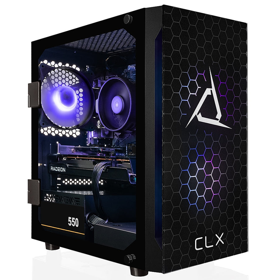 CLX - SET Gaming Desktop - AMD Ryzen 5 5600 - 16GB Memory - Radeon RX 6600 - 500GB M.2 NVMe SSD + 2TB HDD - Black_0