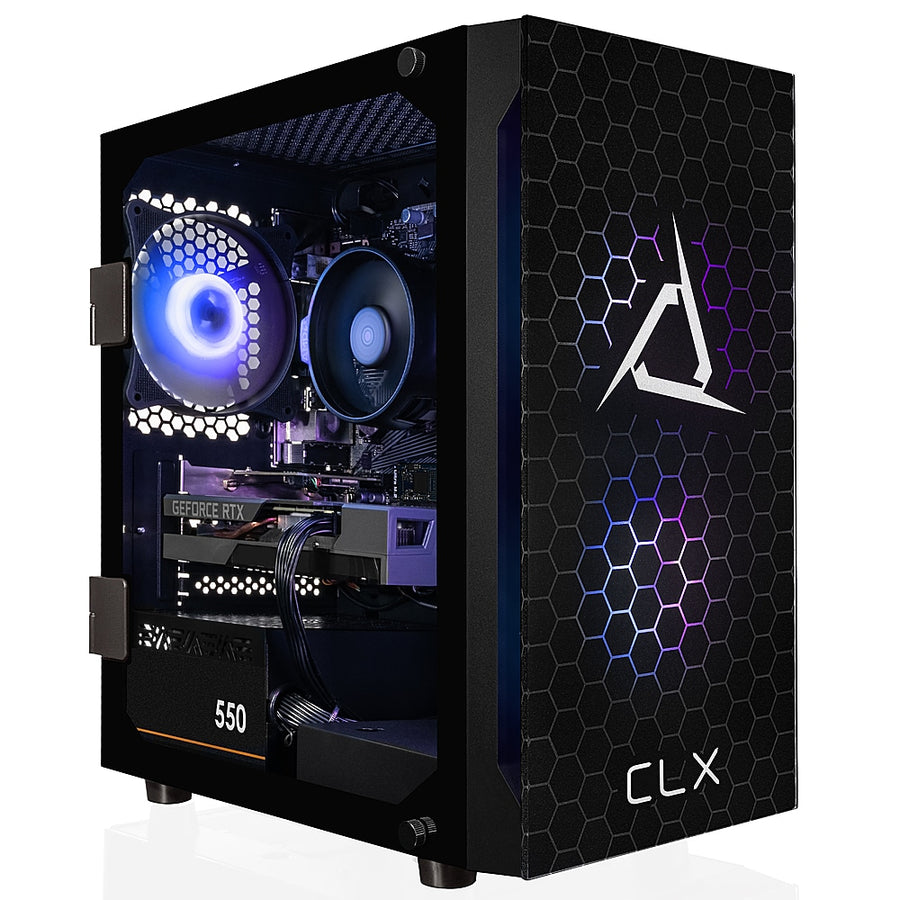 CLX - SET Gaming Desktop - AMD Ryzen 5 5500 - 16GB Memory - GeForce RTX 3050 - 500GB M.2 NVMe SSD - Black_0