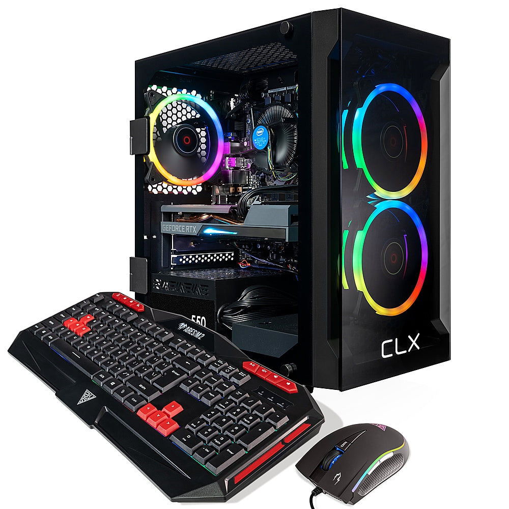 CLX - SET Gaming Desktop - Intel Core i7 10700F - 16GB Memory - GeForce RTX 3050 - 500GB M.2 NVMe SSD + 2TB HDD - Black_5