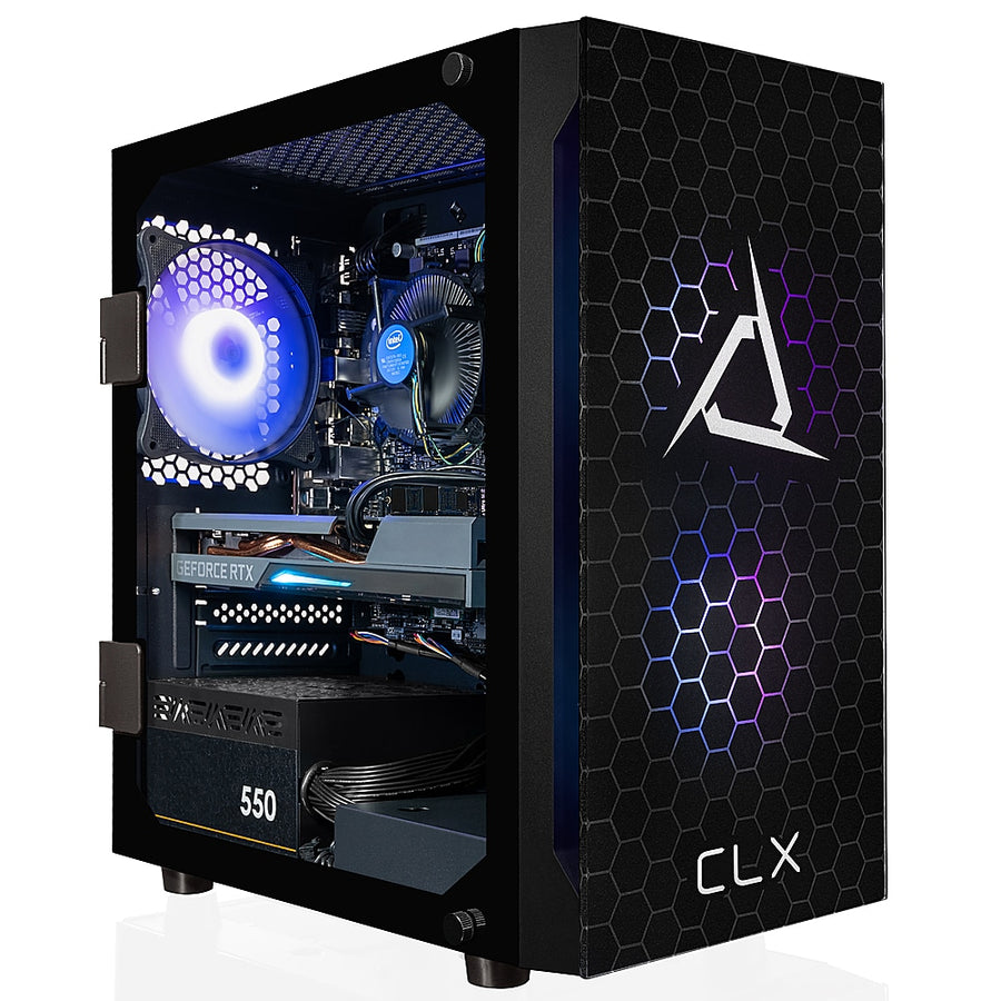 CLX - SET Gaming Desktop - Intel Core i5 11400F - 16GB Memory - GeForce RTX 3050 - 500GB M.2 NVMe SSD + 2TB HDD - Black_0
