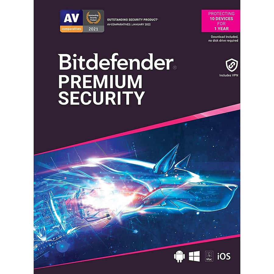 Bitdefender - Premium Security (10-Device) (1-Year Subscription) - Windows, Mac OS, Android, Apple iOS [Digital]_0