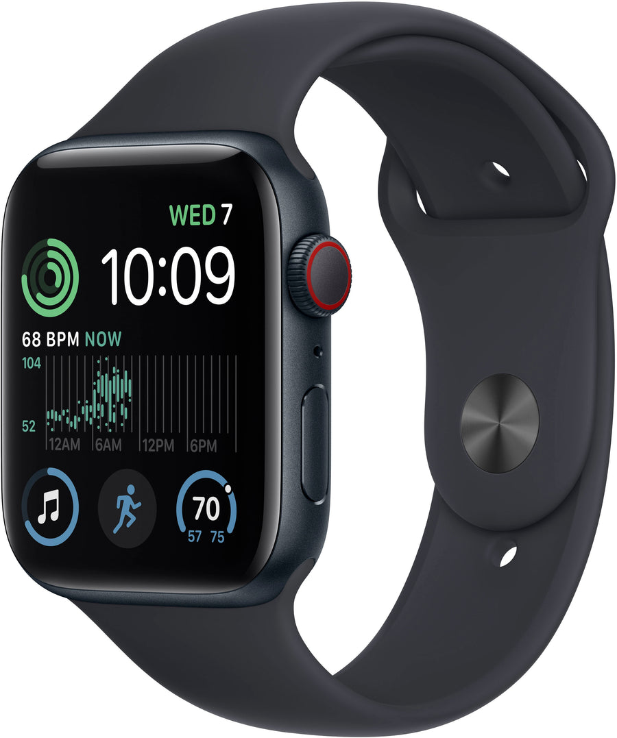 Apple Watch SE (GPS + Cellular) 44mm Midnight Aluminum Case with Midnight Sport Band - S/M - Midnight (AT&T)_0