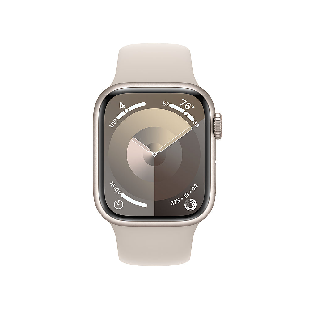 Apple Watch Series 9 (GPS + Cellular) 41mm Starlight Aluminum Case with Starlight Sport Band - S/M - Starlight (AT&T)_1