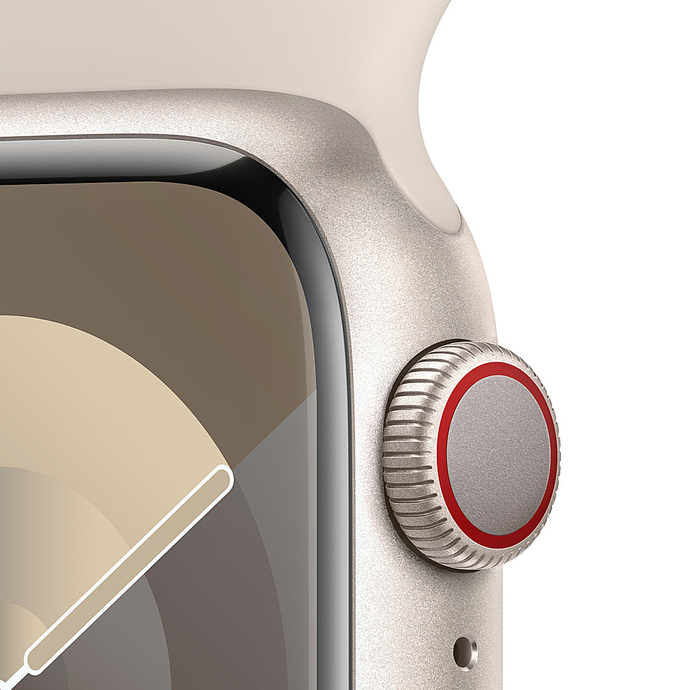 Apple Watch Series 9 (GPS + Cellular) 41mm Starlight Aluminum Case with Starlight Sport Band - S/M - Starlight (AT&T)_7