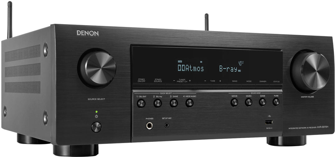 Denon - AVR-S970H 90W 7 Ch Bluetooth Capable HDR Compatible with HEOS and Dolby Atmos 8K Ultra HD AV Home Theater Receiver - Black_2