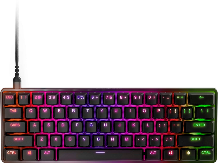 SteelSeries - Apex 9 Mini 60% Wired OptiPoint Adjustable Actuation Switch Gaming Keyboard with RGB Lighting - Black_0