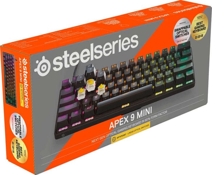SteelSeries - Apex 9 Mini 60% Wired OptiPoint Adjustable Actuation Switch Gaming Keyboard with RGB Lighting - Black_4
