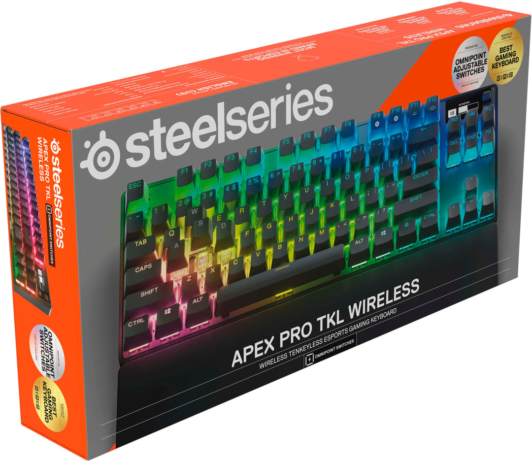 SteelSeries - Apex Pro 2023 TKL Wireless Mechanical OmniPoint Adjustable Actuation Switch Gaming Keyboard with RGB Backlighting - Black_4