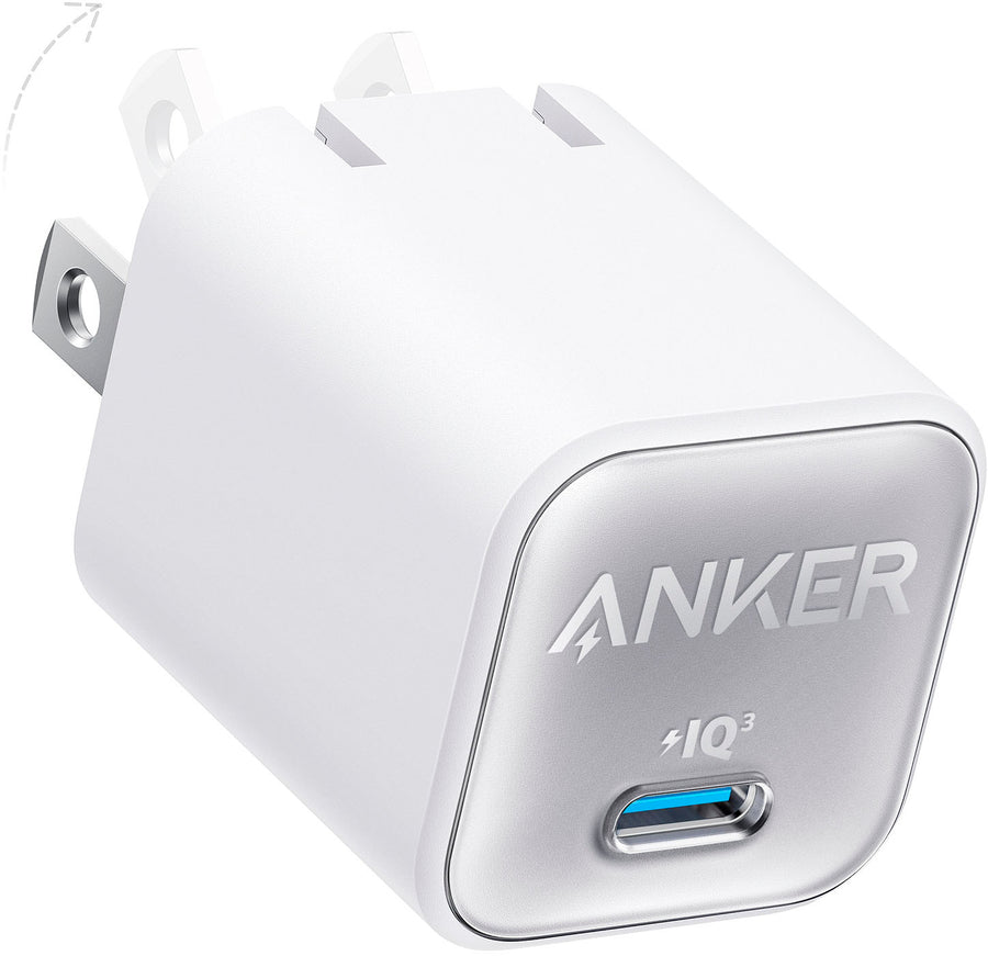 Anker - 511 (Nano 3) 30W Wall Charger  with USB-C GaN for iPhone 14/14 Pro/14 Pro Max/13 Pro/13 Pro Max, Galaxy, iPad - Aurora White_0