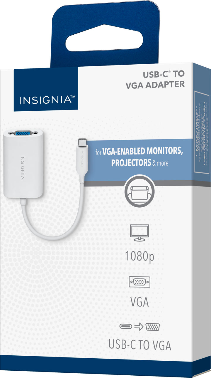 Insignia™ - USB-C-to-VGA Adapter - White_5