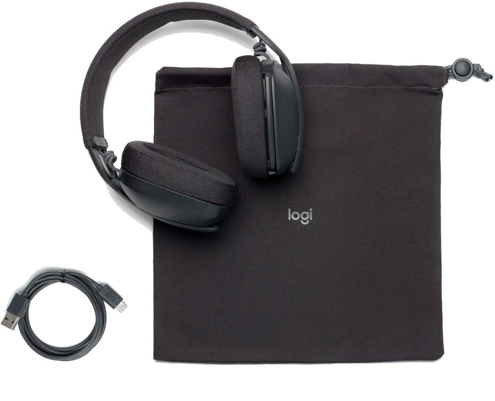 Logitech - Zone Vibe 100 Bluetooth Over Ear Headphones with Noise-Cancelling Microphone - Graphite_1
