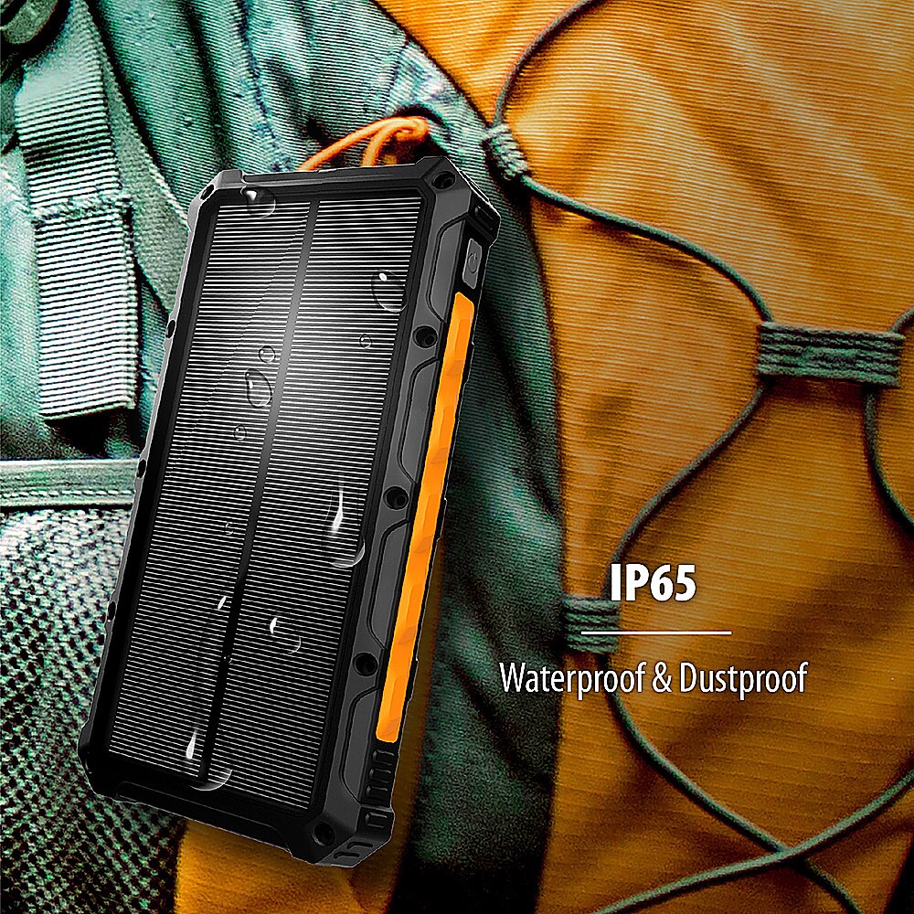 ToughTested - ROC 10,000 mAh Portable Charger for Most Qi- and USB-Enabled Devices - Black/Orange_1