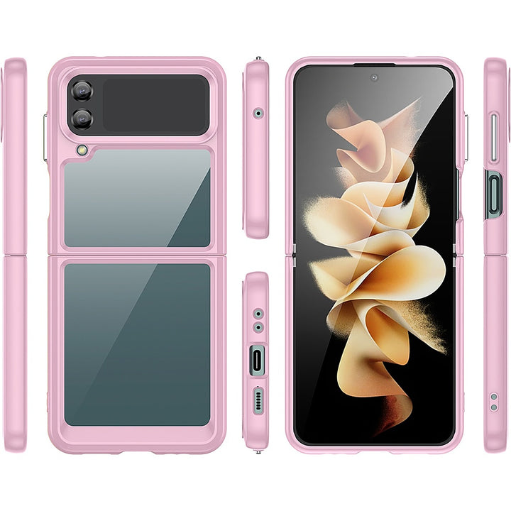 SaharaCase - Hybrid-Flex Hard Shell Case for Samsung Galaxy Z Flip4 - Clear/Pink_7