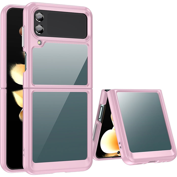 SaharaCase - Hybrid-Flex Hard Shell Case for Samsung Galaxy Z Flip4 - Clear/Pink_5