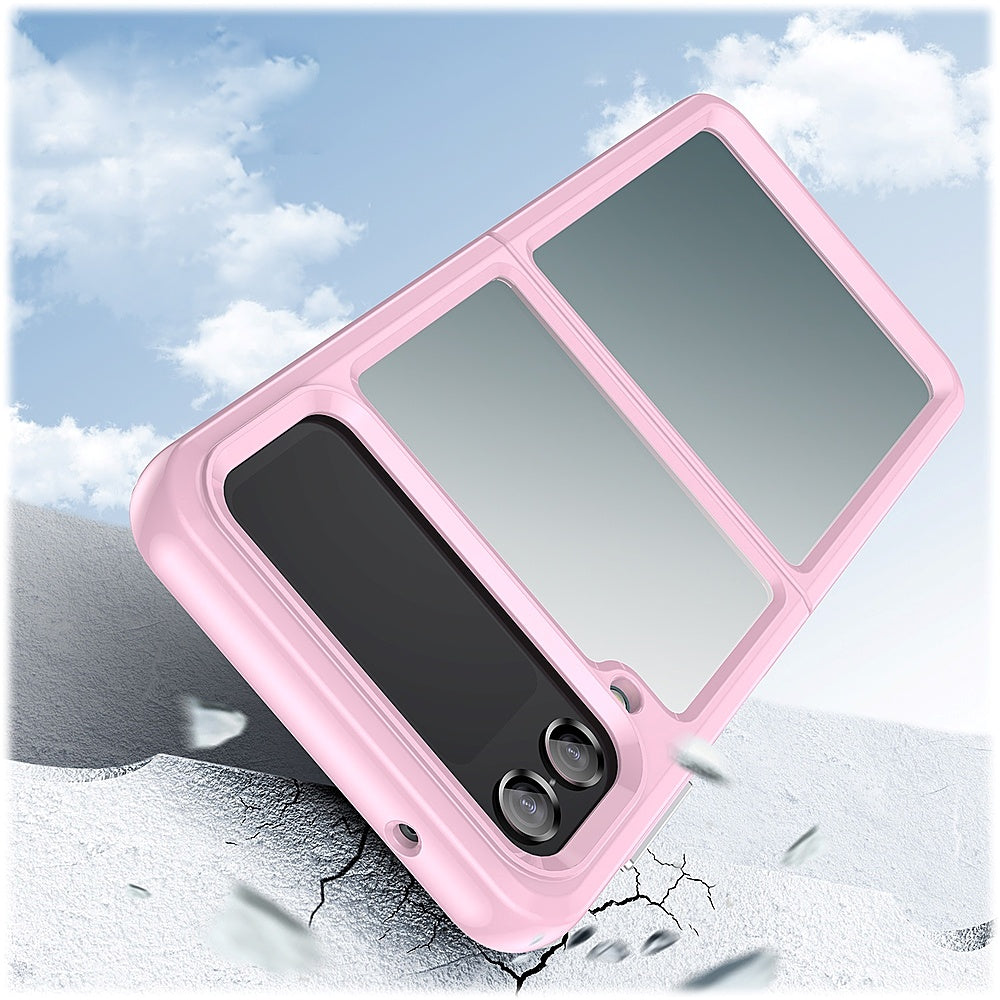 SaharaCase - Hybrid-Flex Hard Shell Case for Samsung Galaxy Z Flip4 - Clear/Pink_4