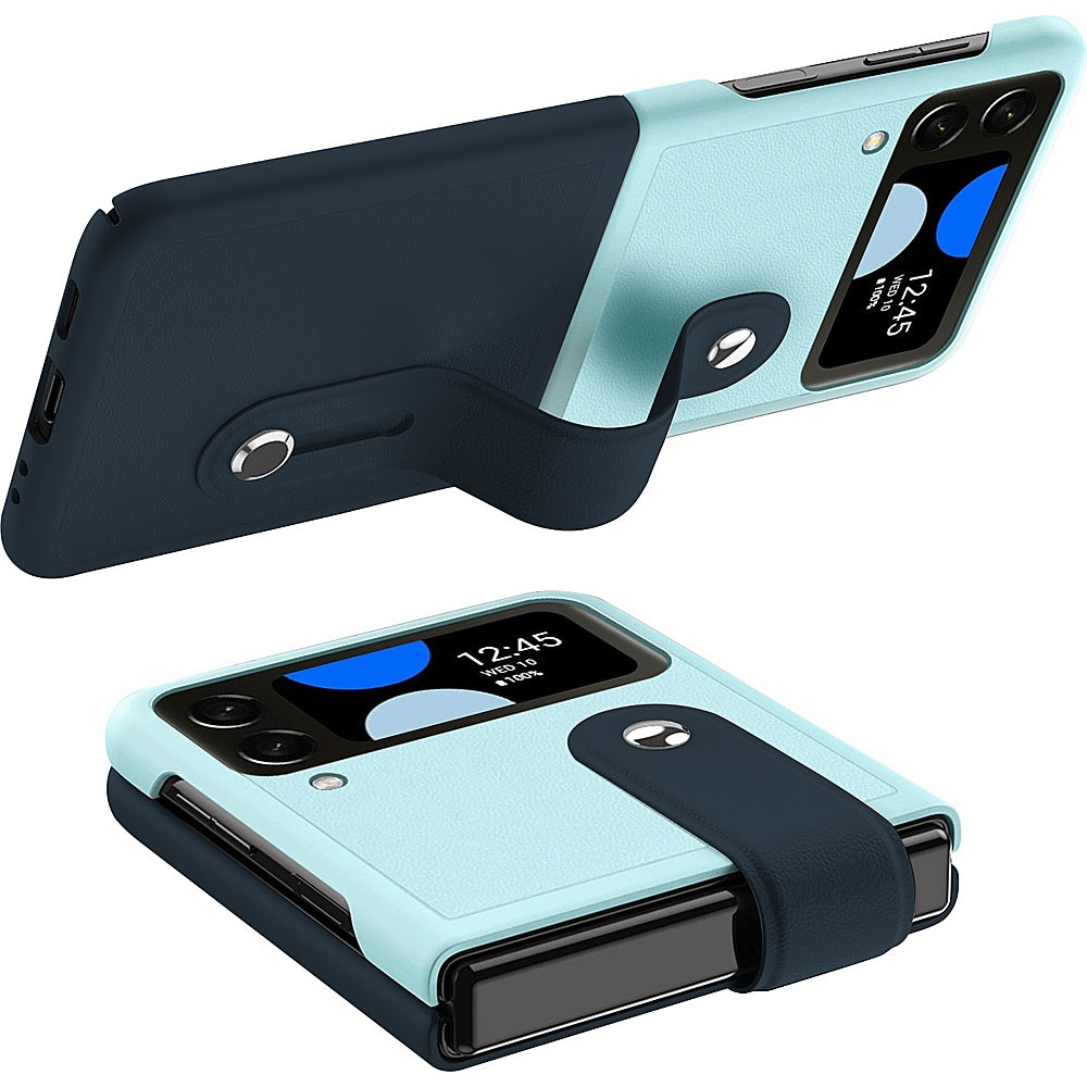 SaharaCase - FingerGrip Series Case with Strap for Samsung Galaxy Z Flip4 - Blue/Ice Blue_5