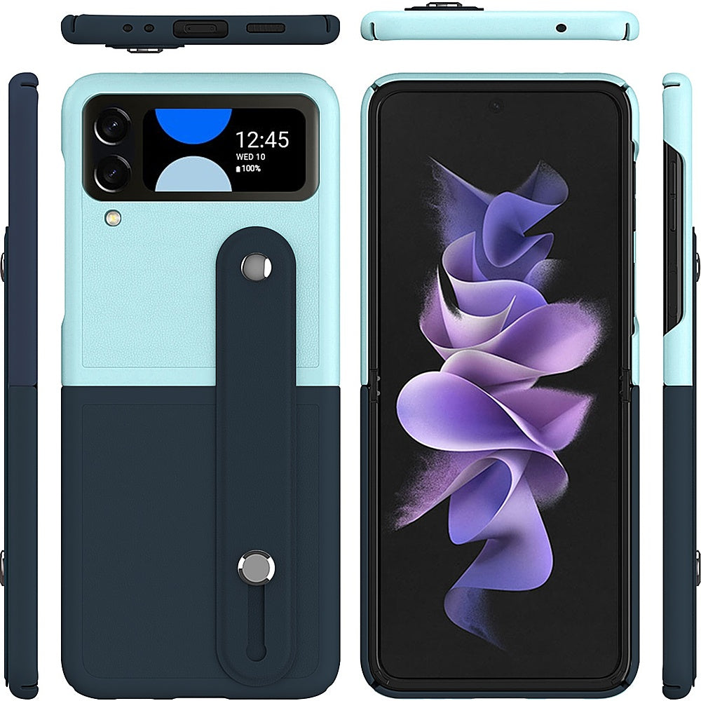 SaharaCase - FingerGrip Series Case with Strap for Samsung Galaxy Z Flip4 - Blue/Ice Blue_6