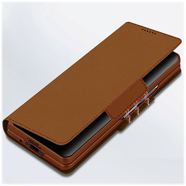 SaharaCase - Folio Wallet Case for Samsung Galaxy Z Fold4 - Brown_3