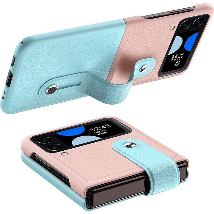 SaharaCase - FingerGrip Series Case with Strap for Samsung Galaxy Z Flip4 - Pink/Ice Blue_5