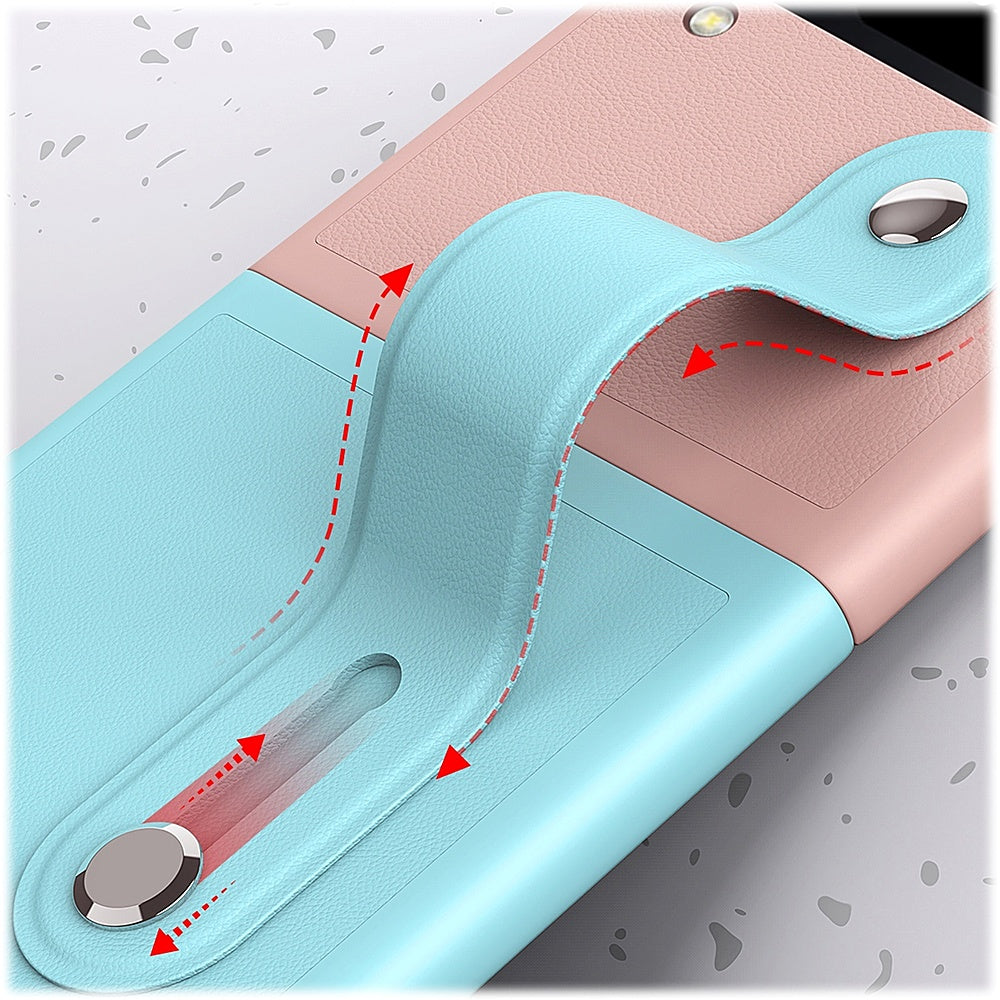 SaharaCase - FingerGrip Series Case with Strap for Samsung Galaxy Z Flip4 - Pink/Ice Blue_3