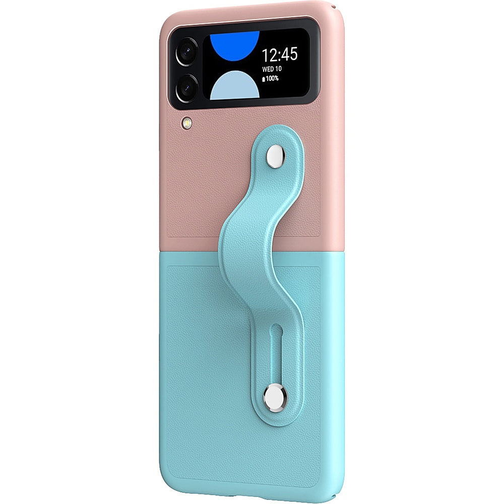 SaharaCase - FingerGrip Series Case with Strap for Samsung Galaxy Z Flip4 - Pink/Ice Blue_1