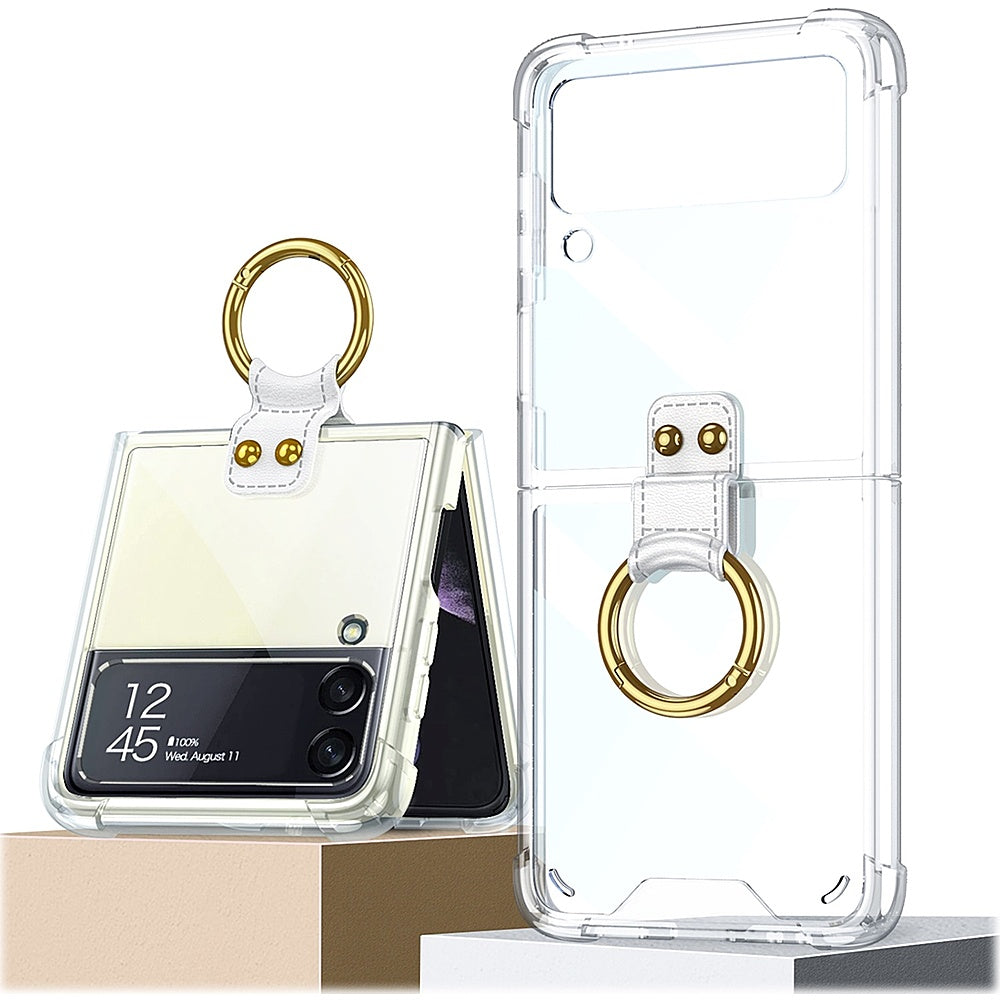 SaharaCase - Hybrid-Flex Hard Shell with Ring Case for Samsung Galaxy Z Flip4 - Clear_1