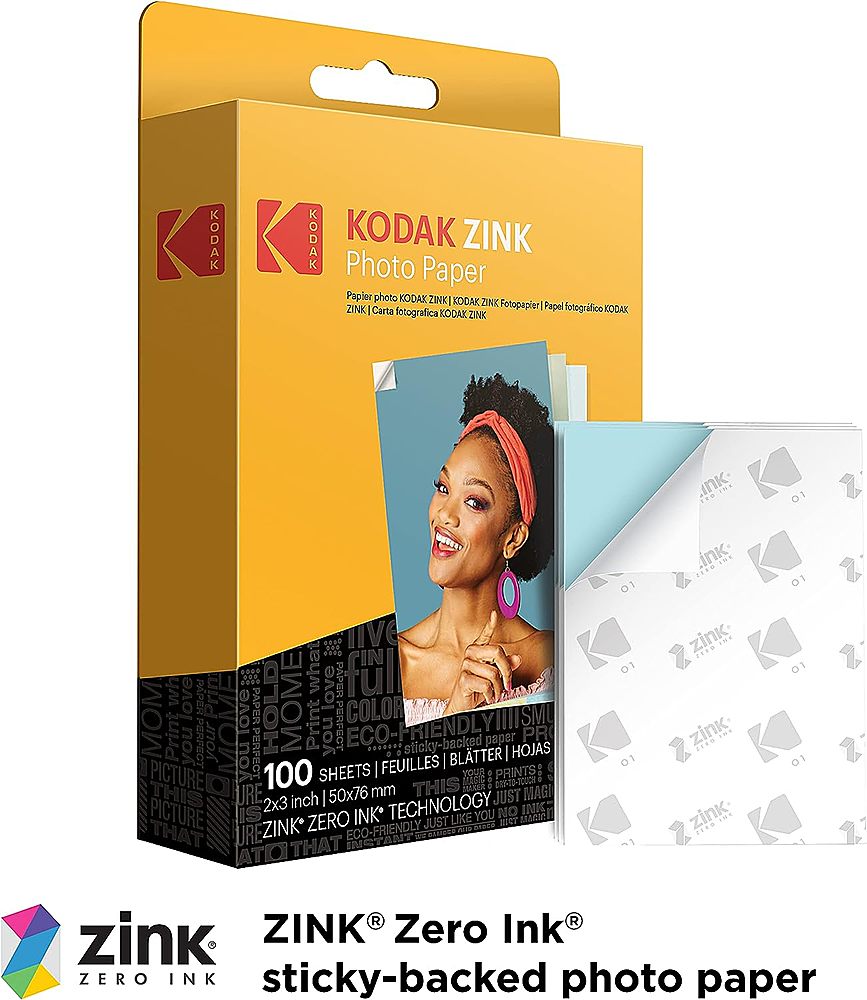 Kodak - Premium 2" x 3" Sticky-Backed Zink Photo Paper - 100-Sheet Pack_5