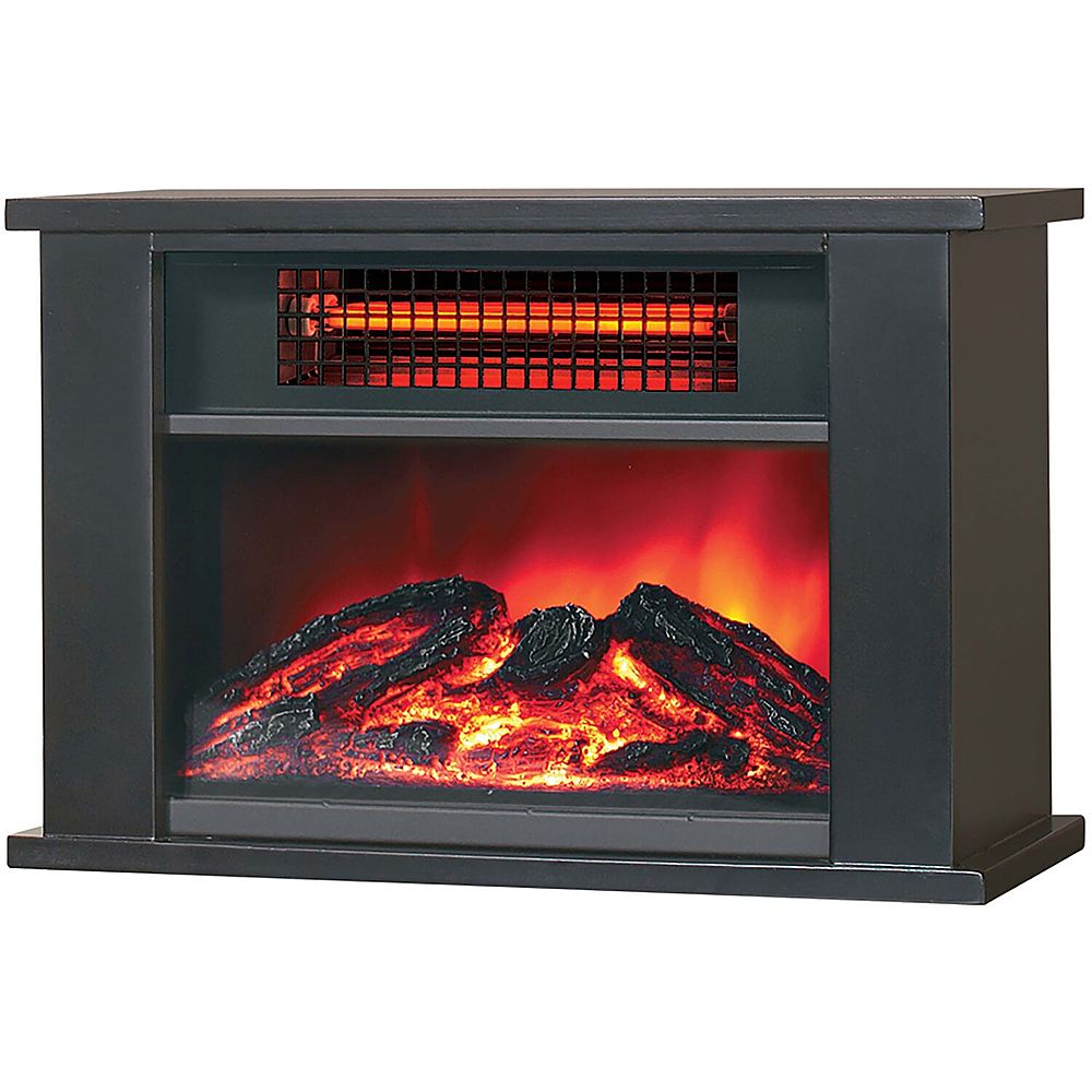 Lifesmart - 1000W Tabletop Infrared Fireplace Space Heater - Black_1
