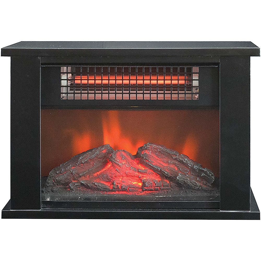 Lifesmart - 1000W Tabletop Infrared Fireplace Space Heater - Black_0