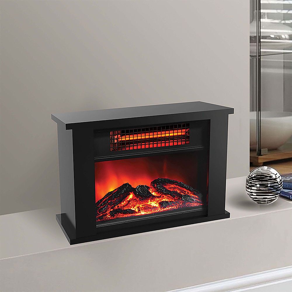 Lifesmart - 1000W Tabletop Infrared Fireplace Space Heater - Black_4