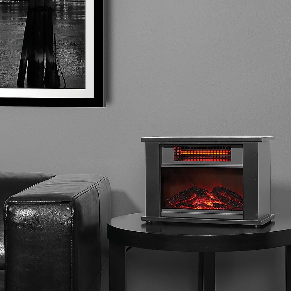 Lifesmart - 1000W Tabletop Infrared Fireplace Space Heater - Black_3