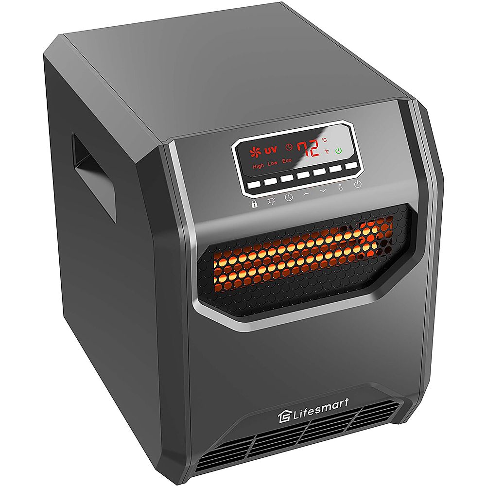 Lifesmart - 6-Element Infrared Heater with Front Intake Vent and UV Light - Black_2