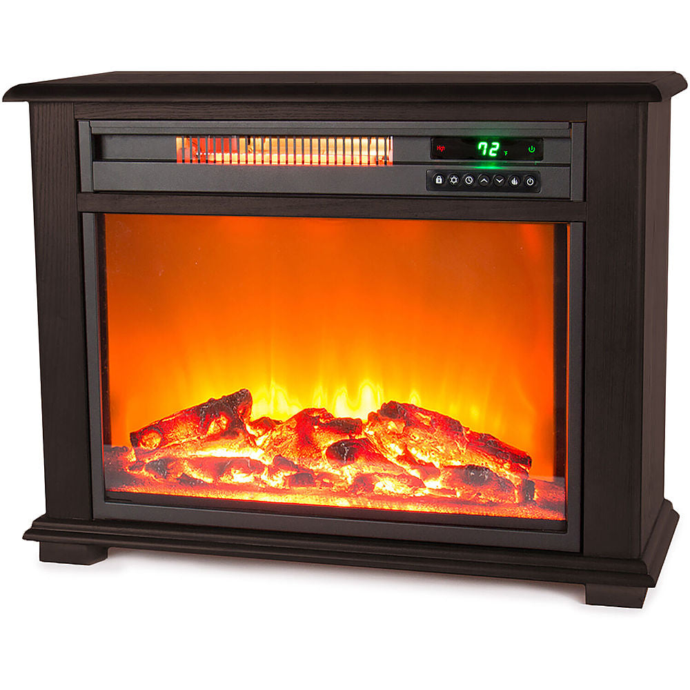 Lifesmart - Fireplace Heater - Dark Walnut_0