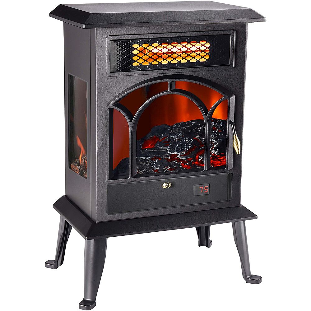Lifesmart - 3 Sided Infrared Top Vent Stove Heater - Black_1