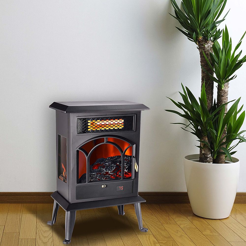 Lifesmart - 3 Sided Infrared Top Vent Stove Heater - Black_3