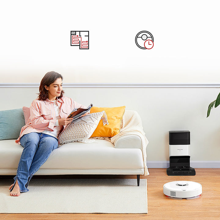 Roborock - Q7 Max+ Wi-Fi Connected Robot Vacuum and Mop with Auto-Empty Dock Pure, APP-Controlled Mopping - White_8