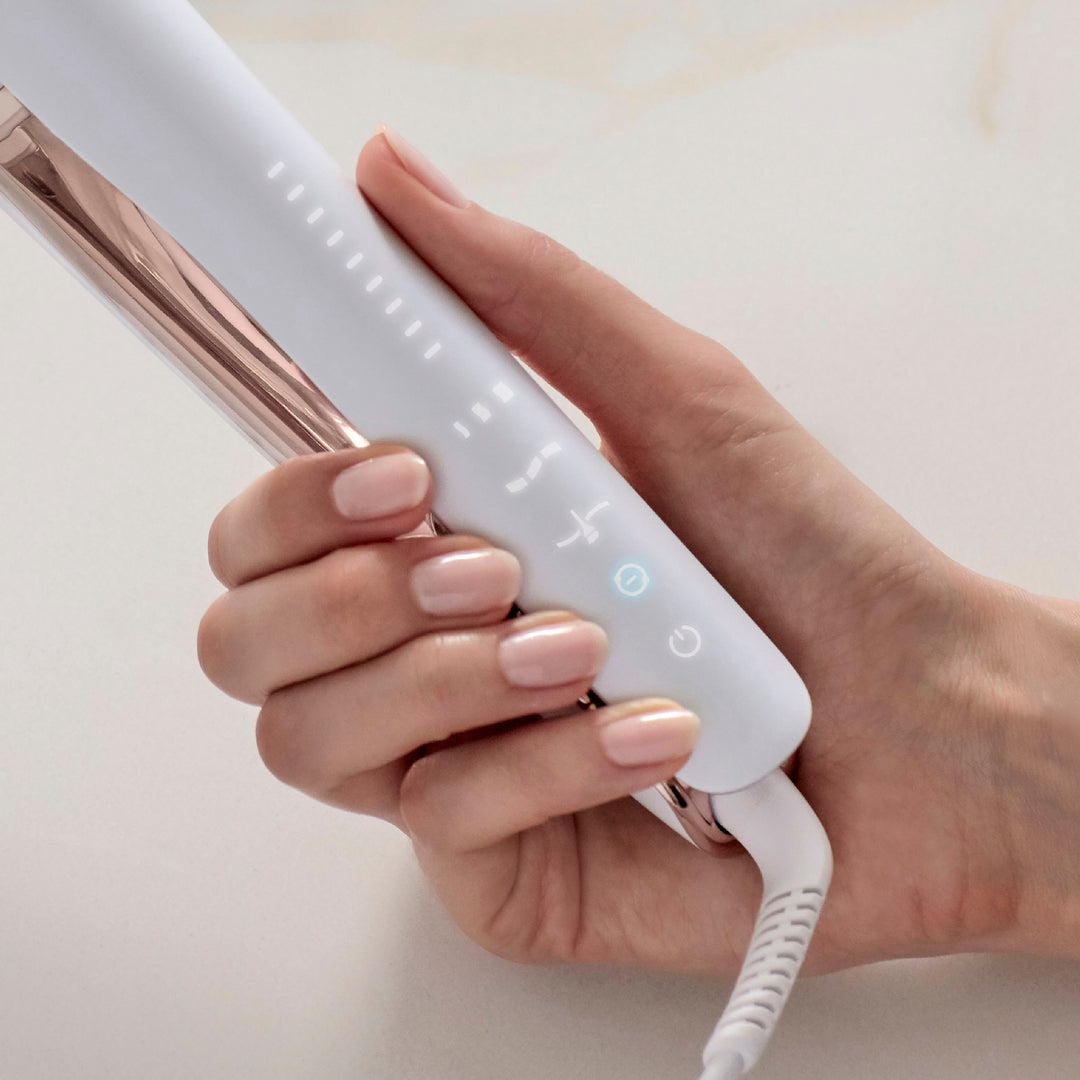 T3 - Smooth ID 1” Smart Flat Iron with Touch Interface - White & Rose Gold_2