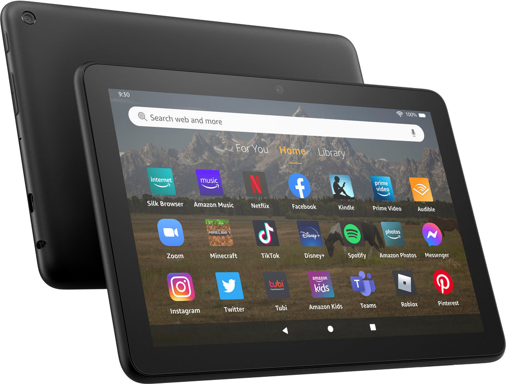 Amazon - Fire HD 8 tablet, 8” HD Display, 64 GB, 30% faster processor, designed for portable entertainment, (2022 release) - Black_1